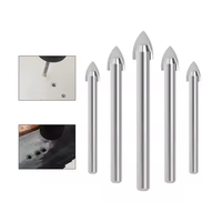 7 pièces Triangle foret ensemble céramique verre outil de forage 3mm 4mm 5mm 6mm 8mm 10mm 12mm tige en alliage pour divers matériaux