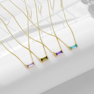 Collar de <span class=keywords><strong>Plata</strong></span> de Ley 925 con Colgante de Piedra de Nacimiento de los 12 Signos del Zodíaco, Venta al por Mayor de Fábrica, para Mujer, Uso Diario, Regalo para Fiestas - Product Image 6