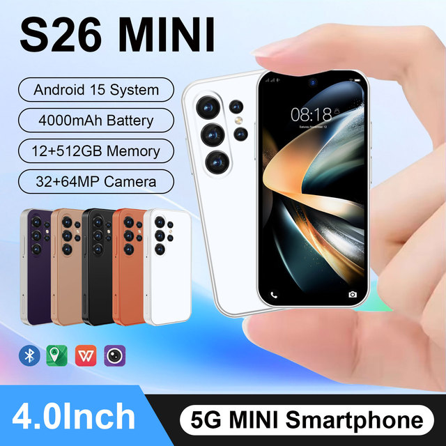 S26 MINI 5G Unlocked Mobile Phone 4000mAh Battery 12GB+512GB Android 15 4.0 Inch