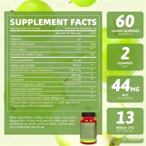 Vinagre de Sidra de Manzana OEM Privado, Vitamina B12 y Dieta Saludable para la Salud Intestinal, Adecuado para la Limpieza Intestinal - Product Image 2