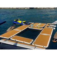 Piscine gonflable de mer d'océan de plate-forme d'eau de dock de yacht flottant commercial avec le tapis gonflable net de plate-forme