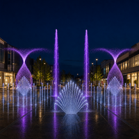 Fontaine d'eau commerciale programmable à plat, moderne, écologique, musicale, LED RGB, laser, en acier inoxydable, IP68, garantie 5 ans