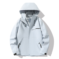 Veste polaire unisexe 3-en-1 à capuche amovible, personnalisable avec logo OEM, imperméable, coupe-vent, pour l'hiver, la randonnée en extérieur, impression sur écran