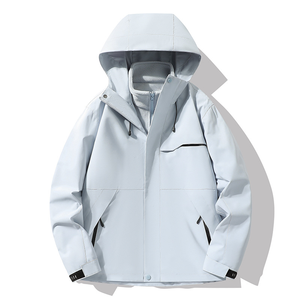 Veste <span class=keywords><strong>polaire</strong></span> unisexe 3-en-1 à capuche amovible, personnalisable avec logo OEM, imperméable, coupe-vent, pour l'hiver, la randonnée en extérieur, impression sur écran - Product Image 2