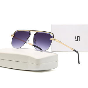 Nouvelles lunettes de soleil métalliques pour hommes, protection UV400, verres dégradés, type 3, monture noire, verres PC, style conduite - Product Image 4