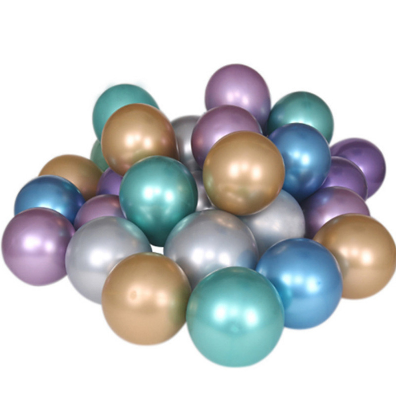 Amazon горячая распродажа 10 дюймов металлическая хромированная цветные шары Свадебные украшения событие для вечеринок латекс металлические шарики