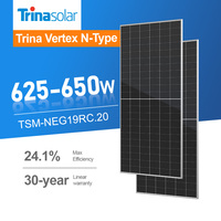 Panneaux solaires monocristallins Trina Solar 650 620 630 Watts, panneaux solaires bifaciaux double vitrage
