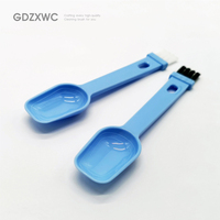 Cuillère de Mesure et de Nettoyage en Plastique PP Bleu de 146 mm de Long, 3 ml, 5 ml, pour Thé, Café, Poudre, avec Brosse Intégrée – Petits Articles Ménagers