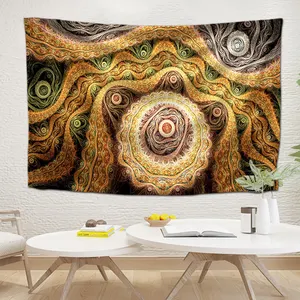 Tapeçaria de pendurar em parede, decoração de parede para cama, design exclusivo, personalizado, amarelo