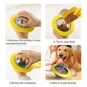 Diseño en forma de OVNI, rompecabezas ecológico para mascotas, dispensador de alimentador, juguete de entrenamiento, fugas de perros, comida, juguetes de movimiento interactivos para mascotas - Product Image 3