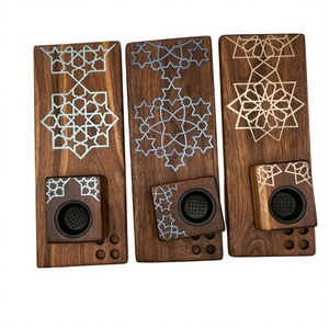 Elegant Mabkhara for <b>Home</b> Fragrance Rituals Arabic Oud Burner with Epoxy Finish and Wood Base - Product Image 1
