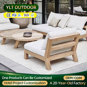 Moderno giardino in legno Teak divano cortile <span class=keywords><strong>balcone</strong></span> Villa angolo Patio impermeabile divano per il tempo libero produttore di mobili per esterni - Product Image 1