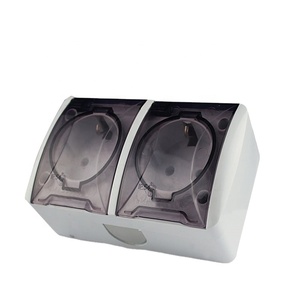 Sirode 8001シリーズヨーロッパ標準安全防水表面実装2ギャング<span class=keywords><strong>SCHUKO</strong></span>電気壁ソケット保護カバー付き - Product Image 1