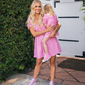 New Arrival Summer Girls pink <strong>Dress</strong> <strong>Mum</strong> <strong>and</strong> <strong>Daughter</strong> <strong>Matching</strong> <strong>Dress</strong> Family Clothes Linen Mommy <strong>and</strong> Me <strong>Dress</strong> - Product Image 2