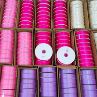 Ruban en polyester de 196 couleurs unies, double face, rouge, 1,5 pouce, 100 yards/rouleau, ruban satiné pour la fabrication de fleurs en rose, Noël, avec 4 cm