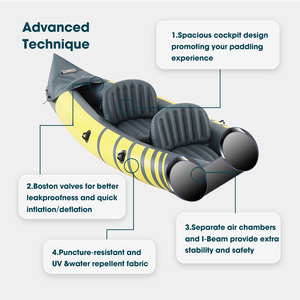 Kayak Gonfiabile per Sport Acquatici Resistente alle Rovesciate nelle Cascate per Rafting Disponibile per la Vendita - Product Image 5