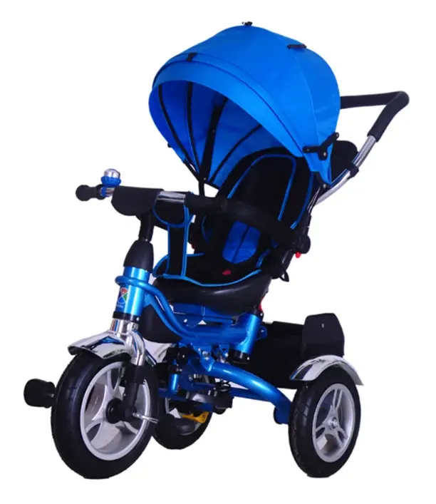 Poussette bébé 3 en 1 Portable bébé Tricycle poussette enfants Tricycle vélo assis plat couché enfant Tricycle chariot pivotant en 1