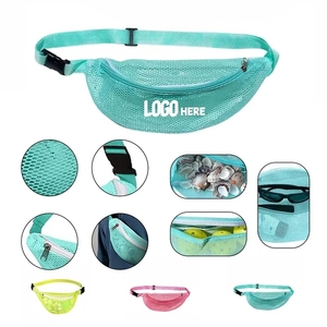 Sac banane unisexe en nylon pour la plage avec sangles réglables, idéal pour enfants et adultes, pour ramasser coquillages et galets, fermeture éclair - Product Image 2