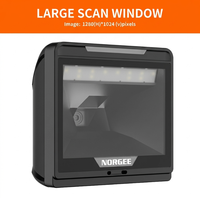 Escáner de código de barras USB Norgee NG7060 manos libres omnidireccional 1D 2D con ventana de escaneo grande Mega Scan Pro en stock para escritorio