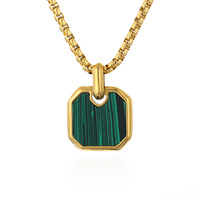 Collier pendentif carré en acier inoxydable Offre Spéciale avec pierre naturelle colorée plaqué or argent or pour les fêtes chaîne incluse