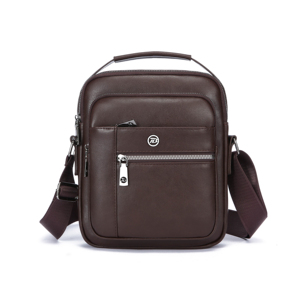 Sac à bandoulière pour homme en PU de haute qualité, personnalisé, pour les voyages d'affaires, le travail, la mode, avec logo géométrique, pour un usage quotidien - Product Image 2