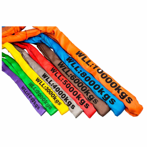 Sangle de levage ronde en polyester rouge durable de 5 tonnes, sans fin et flexible, pour levage lourd - Product Image 4