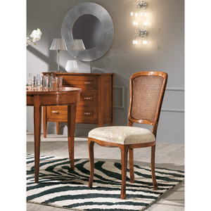 Sedia francese contemporanea con schienale alto e seduta in tessuto di Design solido per sala da pranzo e soggiorno - Product Image 1