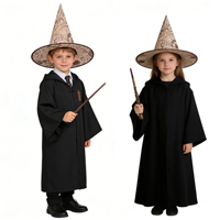 Sombrero de bruja negro para disfraz de Halloween, sombrero de bruja de terciopelo para adultos, accesorio para fiesta