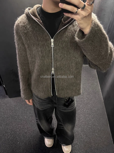 ¡Novedad de 2025! Chaqueta de moda para hombre <span class=keywords><strong>Mahai</strong></span> Techwear, cuello levantado, cremallera holgada informal, sudadera vaquera larga fina para otoño para uso diario - Product Image 2