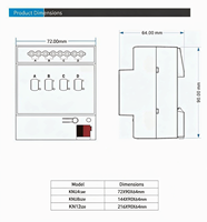 Module de contrôle de relais KNX 12 boutons manuels locaux, matériel de contrôle intelligent de l'éclairage configurable ETS, commercial