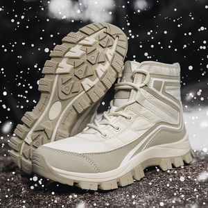 Bottes de neige pour femmes, chaussures de sport d'extérieur pour hommes, chaussures de randonnée chaudes à lacets, en molleton épais et rembourrées en coton pour l'hiver - Product Image 1
