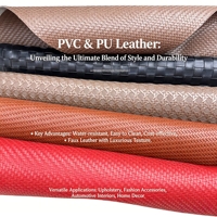 Bahan Kulit Imitasi PVC Kustom Tahan Lama Tahan Air Anti Noda untuk Pelapis Jok Mobil Tas DIY Lebar 54 inci 137cm Kemasan Gulungan