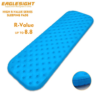 Matelas de couchage gonflable à haute valeur R, série personnalisée, 600g, ultraléger, nylon 20D, valves TPU, valeur R 6, 8, 8.8, pliable