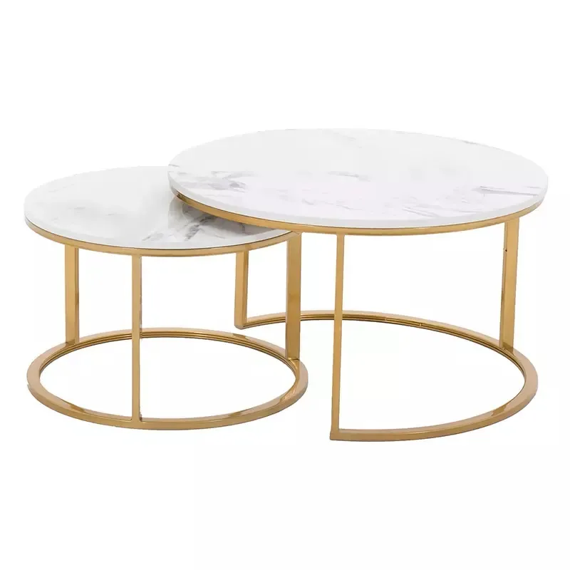 Table basse contemporaine ronde gigogne pliée en métal noir doré pour côté verre marbre pierre mdf ensemble table basse nid de 3 tables table gigogne