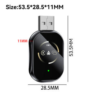 อะแดปเตอร์ CarPlay & Android Auto แบบพกพาไร้สาย พร้อมพอร์ต USB สำหรับแปลงเป็นแบบใช้สาย รองรับ iPhone และ Android รับประกัน 1 ปี - Product Image 3