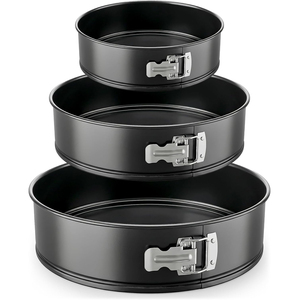 Non-Stick <b>Cake</b> Pan Set 3 Pieces <b>Cake</b> <b>Mold</b> Removable Bottom Carbon Steel Non-stick Tart Pan - Product Image 1