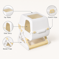 Bac à litière intelligent entièrement fermé pour chat, grande toilette automatique à capot avec tamisage, bac à litière auto-nettoyant manuel pour animaux de compagnie avec tiroir