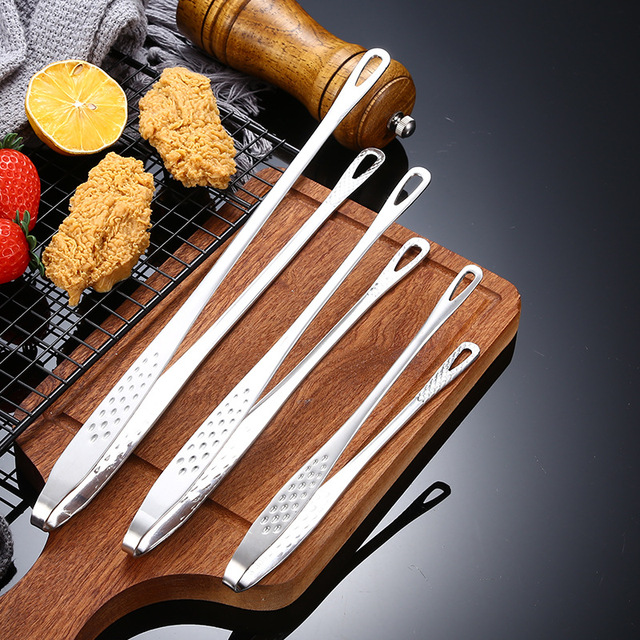 Self-service Kitchenware Stainless Steel Food Tongs Long Handle Non-slip Barbecue Tongs Steak Tongs Kitchen Cooking Tools Access