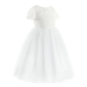 Abito da principessa per ragazze con retro a cuore traforato <span class=keywords><strong>abbigliamento</strong></span> per bambini spettacolo di nozze damigella d'onore abiti da festa di compleanno per fioraia <span class=keywords><strong>2</strong></span>-14 <span class=keywords><strong>anni</strong></span> - Product Image 4