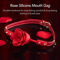 Balle buccale réglable en silicone en forme de rose, bâillon buccal solide, gag pour ouverture de bouche, équipement de bondage, gag en silicone, accessoires pour couple, jouets sexuels pour adultes