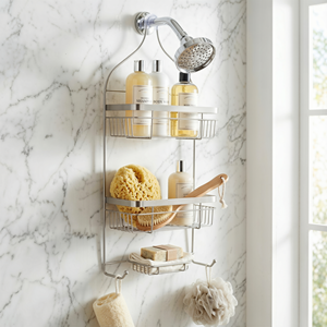 Étagère de douche murale à 3 niveaux en alliage de zinc, étanche, écologique, durable, moderne, sans perçage - Product Image 1