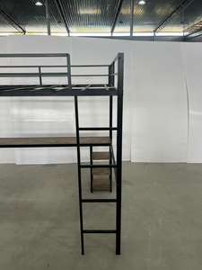 Lits superposés en <span class=keywords><strong>mezzanine</strong></span> 140x200 <span class=keywords><strong>avec</strong></span> <span class=keywords><strong>bureau</strong></span> pour étudiants universitaires, solution d'étude gain de place, lits en <span class=keywords><strong>mezzanine</strong></span> pleine grandeur - Product Image 3