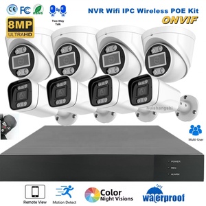 Système de surveillance CCTV extérieur NVR POE MIC 8CH, caméra de sécurité extérieure, vision nocturne IP, vidéo, surveillance domestique - Product Image 1