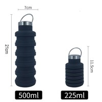 Bouteilles d'eau pliables en silicone extensibles et rétractables pour les voyages en plein air, les sports et les boissons, bouteille d'eau télescopique pliable