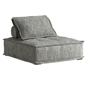 Wabi-sabi muebles de hotel sofá de gran tamaño silla escandinava tela de lino marrón cuero <span class=keywords><strong>Puff</strong></span> sofá silla - Product Image 1