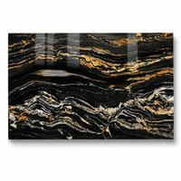 Prix de la dalle de quartzite noir fusion de luxe |   Dalle de pierre noire veinée or audacieuse pour îlot de cuisine, plan de travail, ou décoration murale