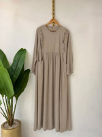 Robe longue modeste en mousseline double couche à manches volantées de haute qualité, vêtement islamique de Dubaï, Abaya fluide