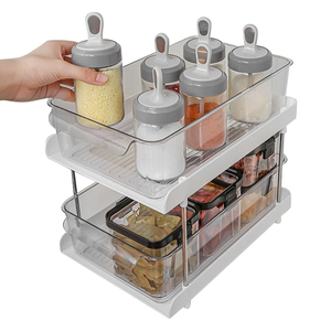 Mode 2 niveaux étagère <span class=keywords><strong>de</strong></span> rangement salle <span class=keywords><strong>de</strong></span> bain accessoire organisateur <span class=keywords><strong>cuisine</strong></span> panier toboggan <span class=keywords><strong>cuisine</strong></span> salle <span class=keywords><strong>de</strong></span> bain armoire <span class=keywords><strong>sous</strong></span> l'évier organisateur - Product Image 3