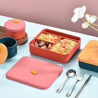 Boîte à bento en silicone écologique, durable, sans BPA, réutilisable, étanche, pour conserver les plats, boîte à lunch en silicone