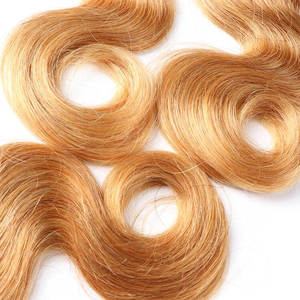 A granel sin procesar rojo Mona asequible ruso virgen cutícula alineada Remy duradero 8-38 pulgadas onda del cuerpo Rubio humano de los paquetes pelo - Product Image 4